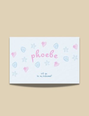 bridesmaid proposal card template for beach wedding theme by munikoz