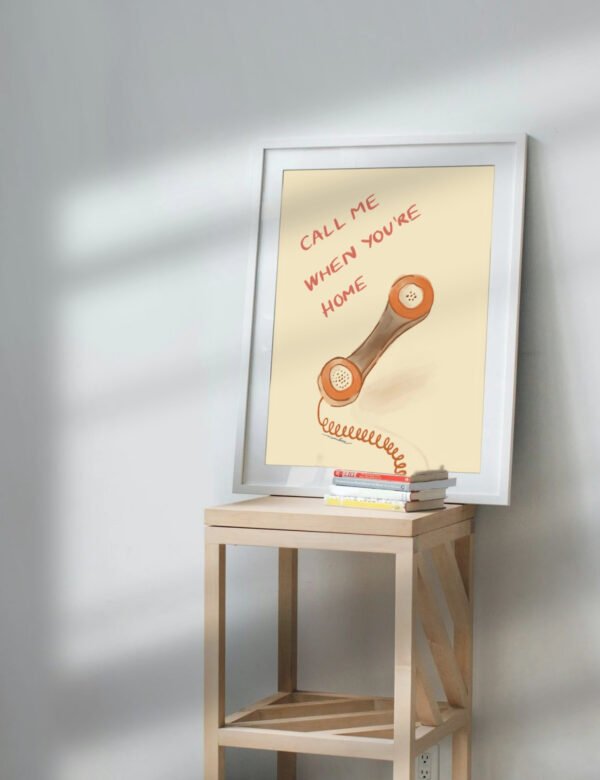 call me when you're home art print for long distance relationship by munikoz