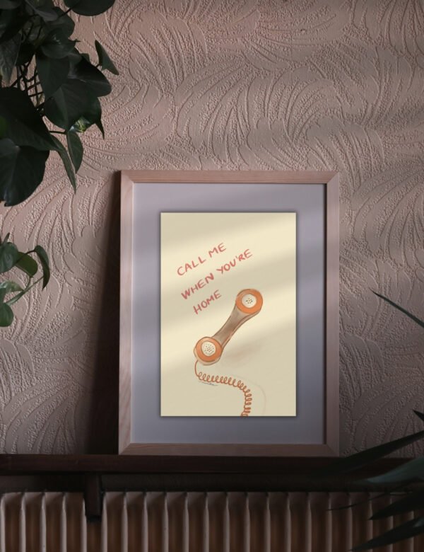 call me when you're home art print for long distance relationship by munikoz