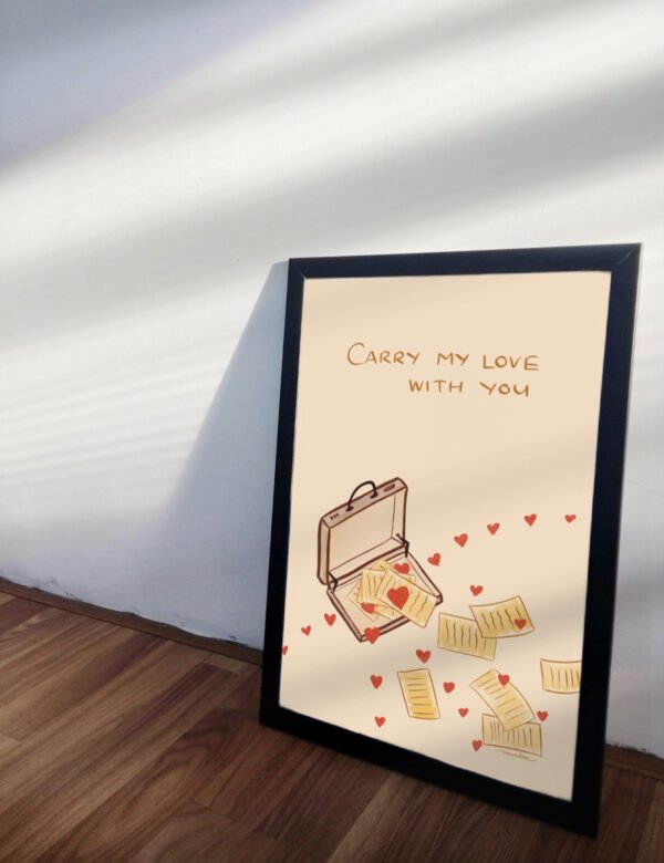 carry my love with you art print for long distance relationship by munikoz