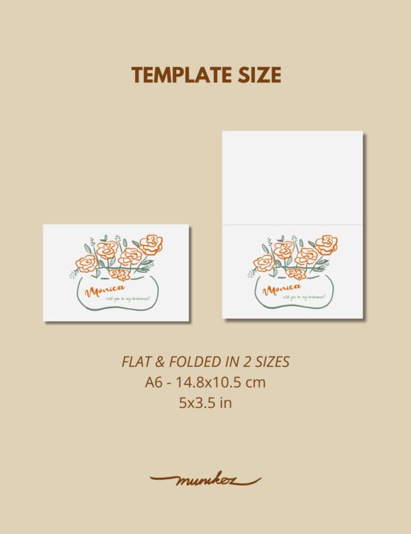 rose vase illustration bridesmaid proposal card template by munikoz