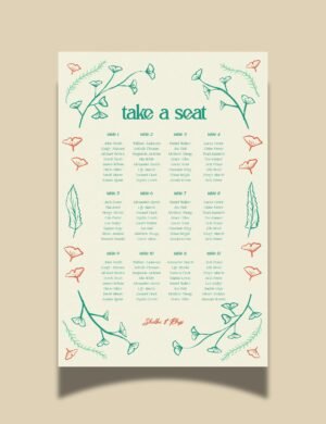 hand drawn vintage ginkgo illustration 12 table seating chart template set by munikoz