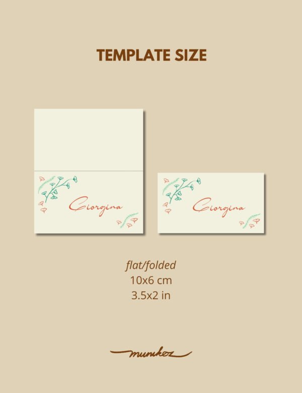 hand drawn vintage ginkgo illustration whimsical place card template set by munikoz