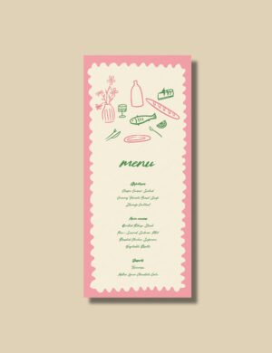 wavy frame with simple hand drawn dinning items menu card template by munikoz