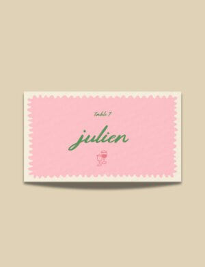 wavy frame with simple hand drawn wine glass place card template by munikoz