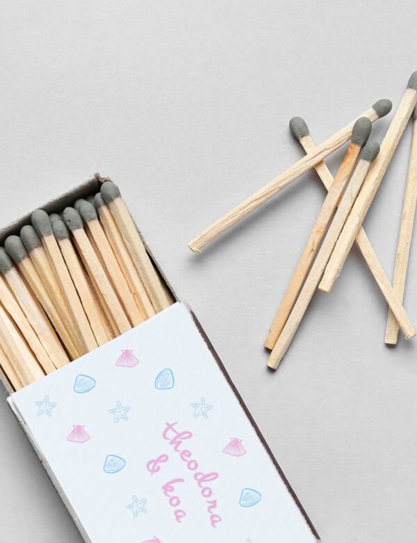 seashell matchbox wedding favor template for coastal wedding theme by munikoz