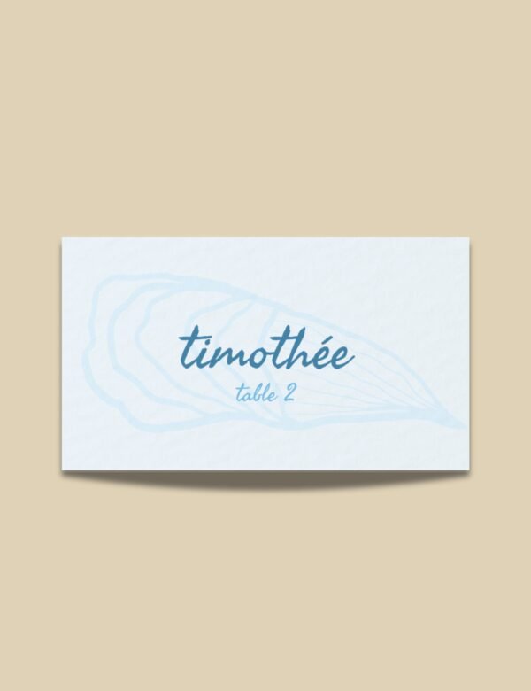 seafood place card template for coastal wedding theme by munikoz