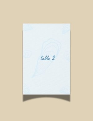 seafood table number card template for coastal wedding theme by munikoz