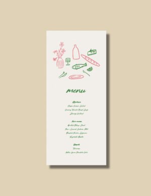 whimsical silly dinning doodle menu card template by munikoz