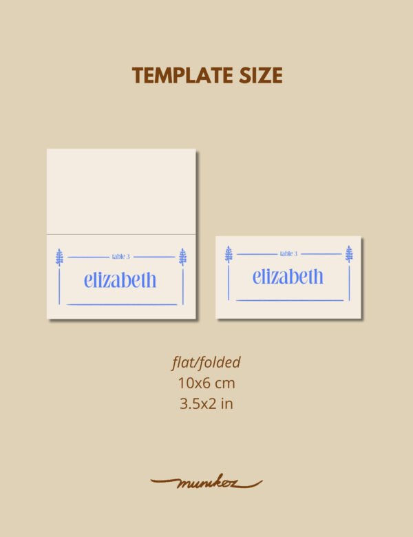 hand drawn pine tree place card template by munikoz for canada destination wedding