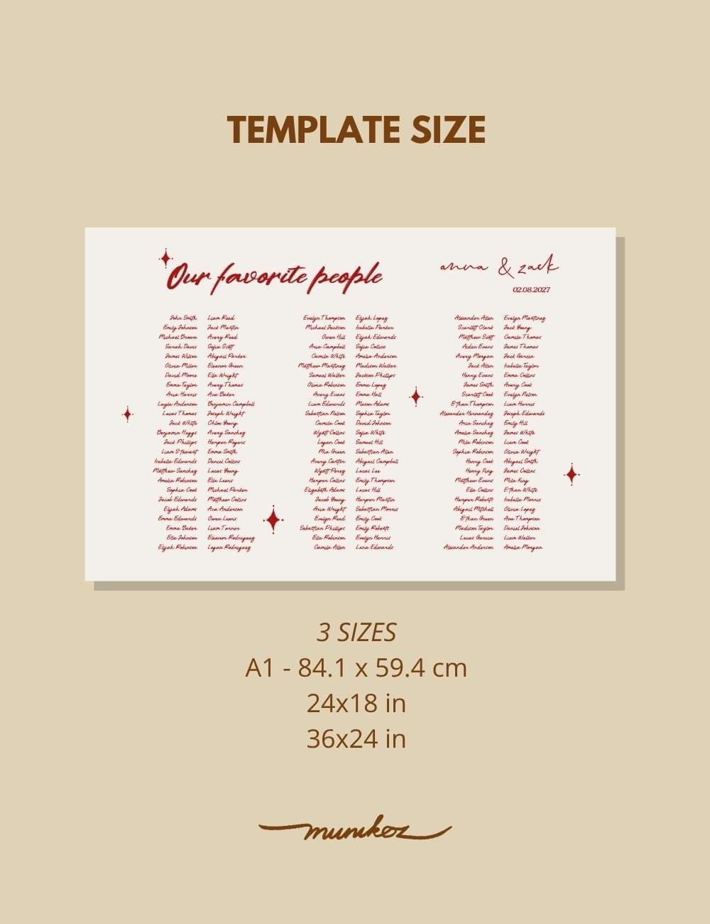 minimalism red seating chart template
