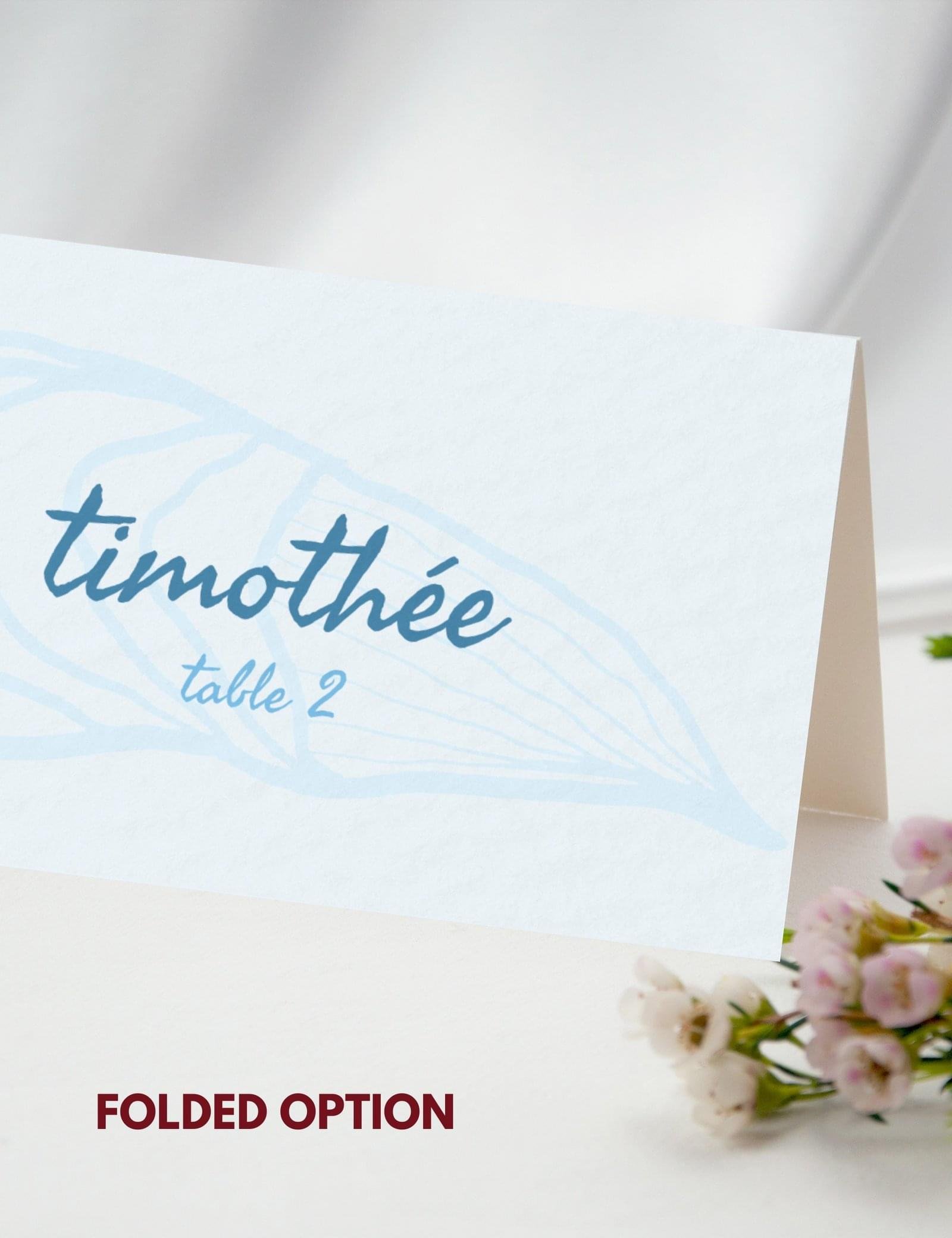 seafood place card template for coastal wedding theme by munikoz