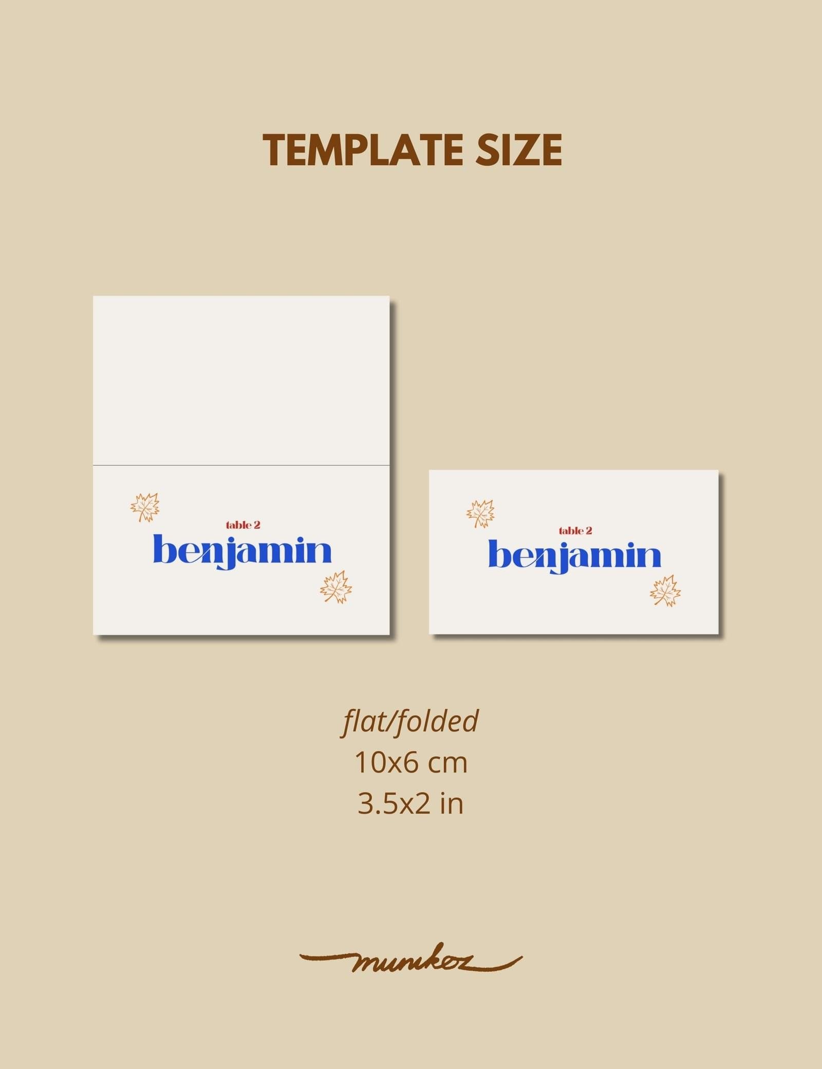 size of place card with maple leave and party doodles by munikoz