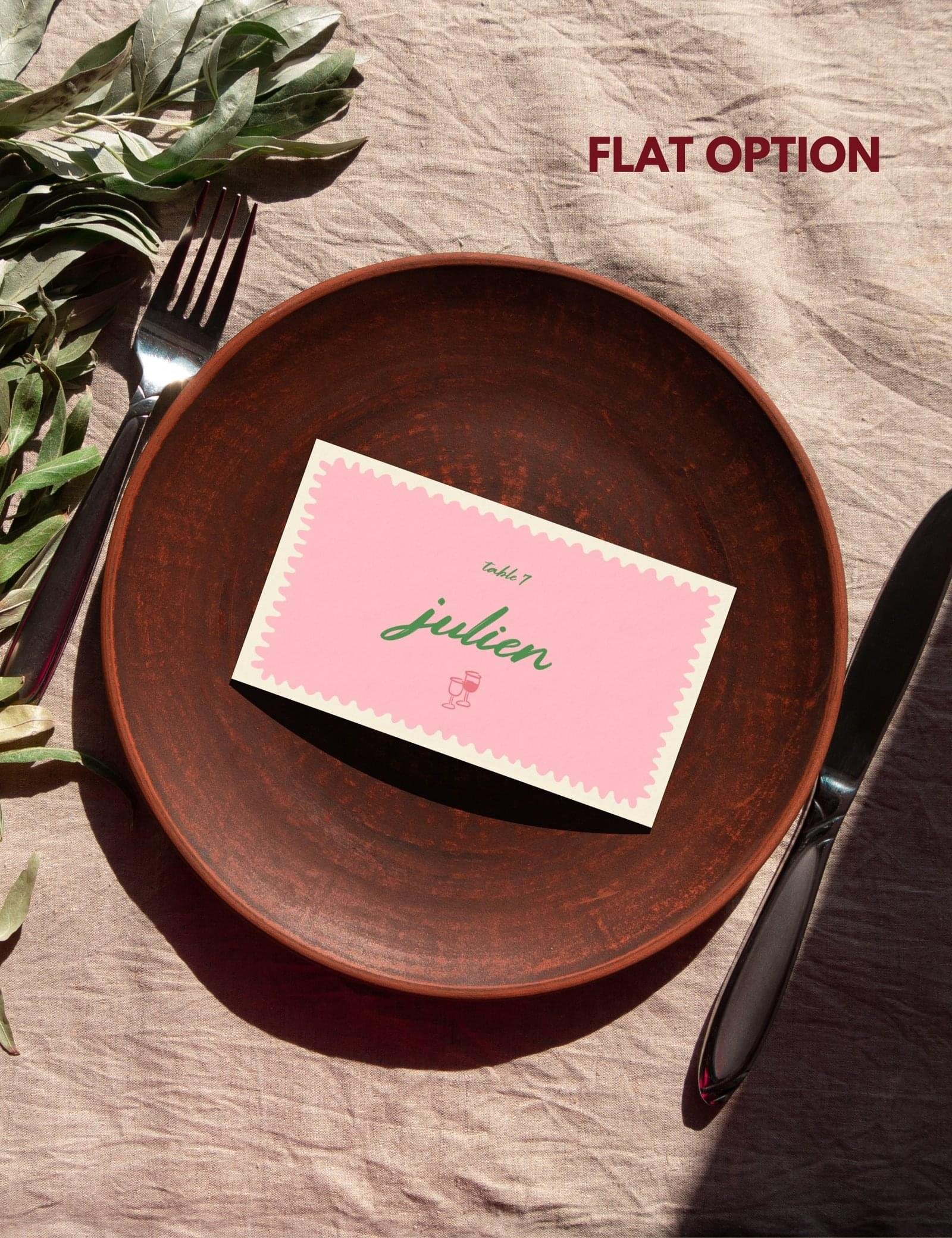 wavy frame with simple hand drawn wine glass place card template by munikoz