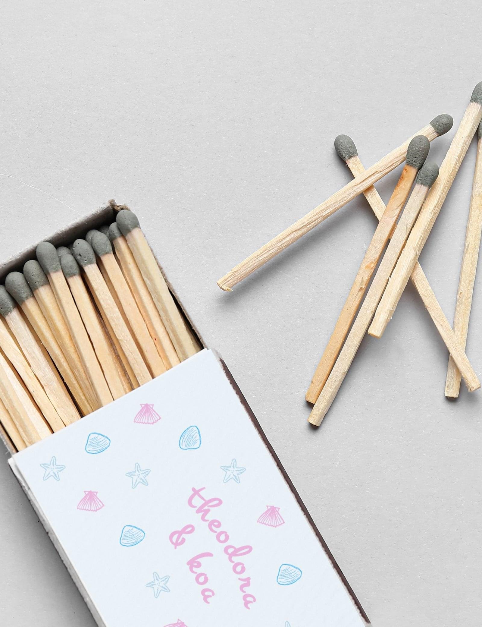 seashell matchbox wedding favor template for coastal wedding theme by munikoz