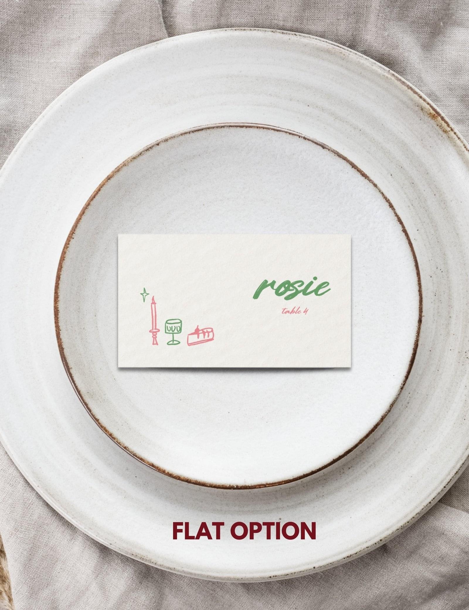 whimsical silly doodle place card escort card template by munikoz