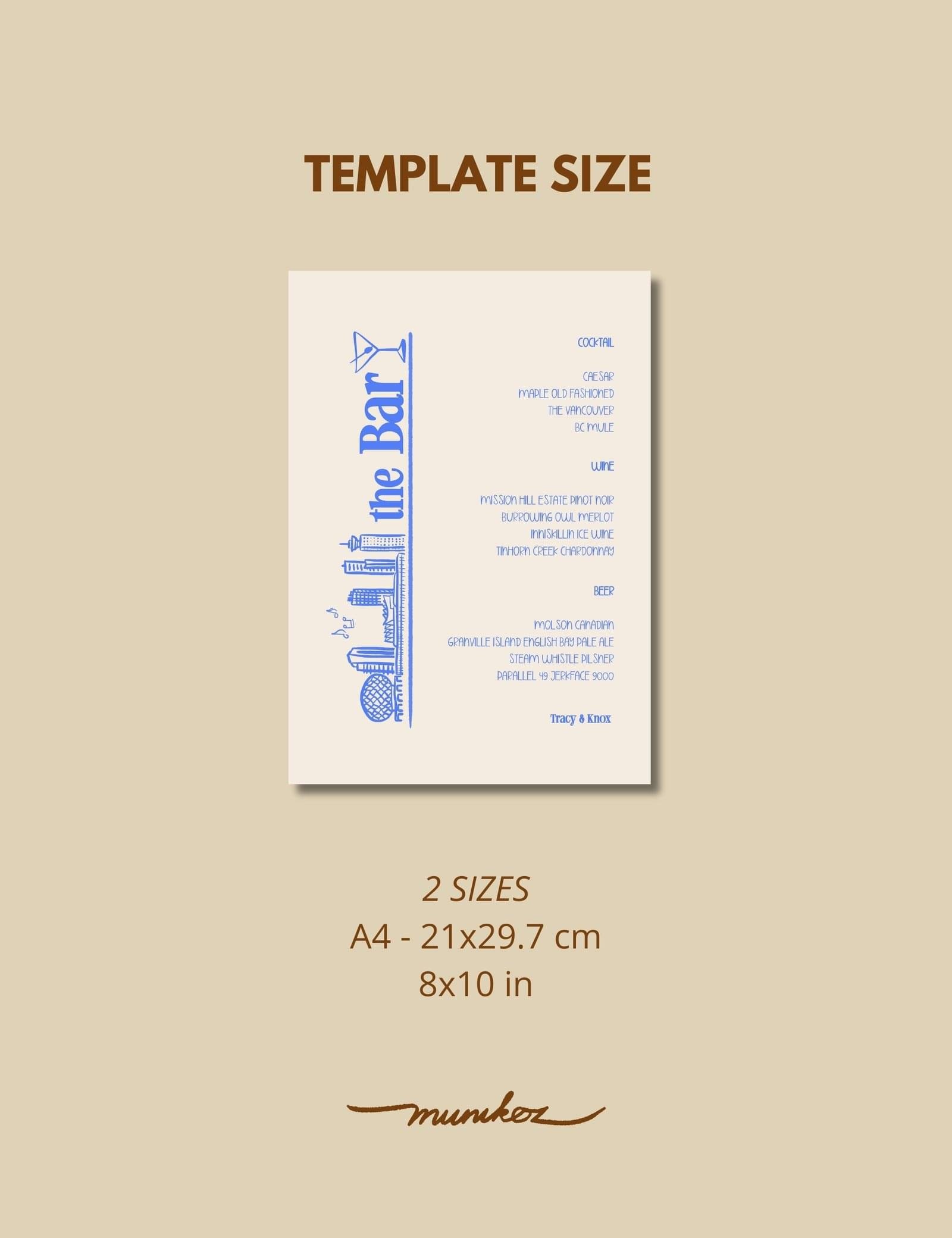 vancouver bar menu hand drawn vancouver skyline illustration by munikoz for canada destination wedding