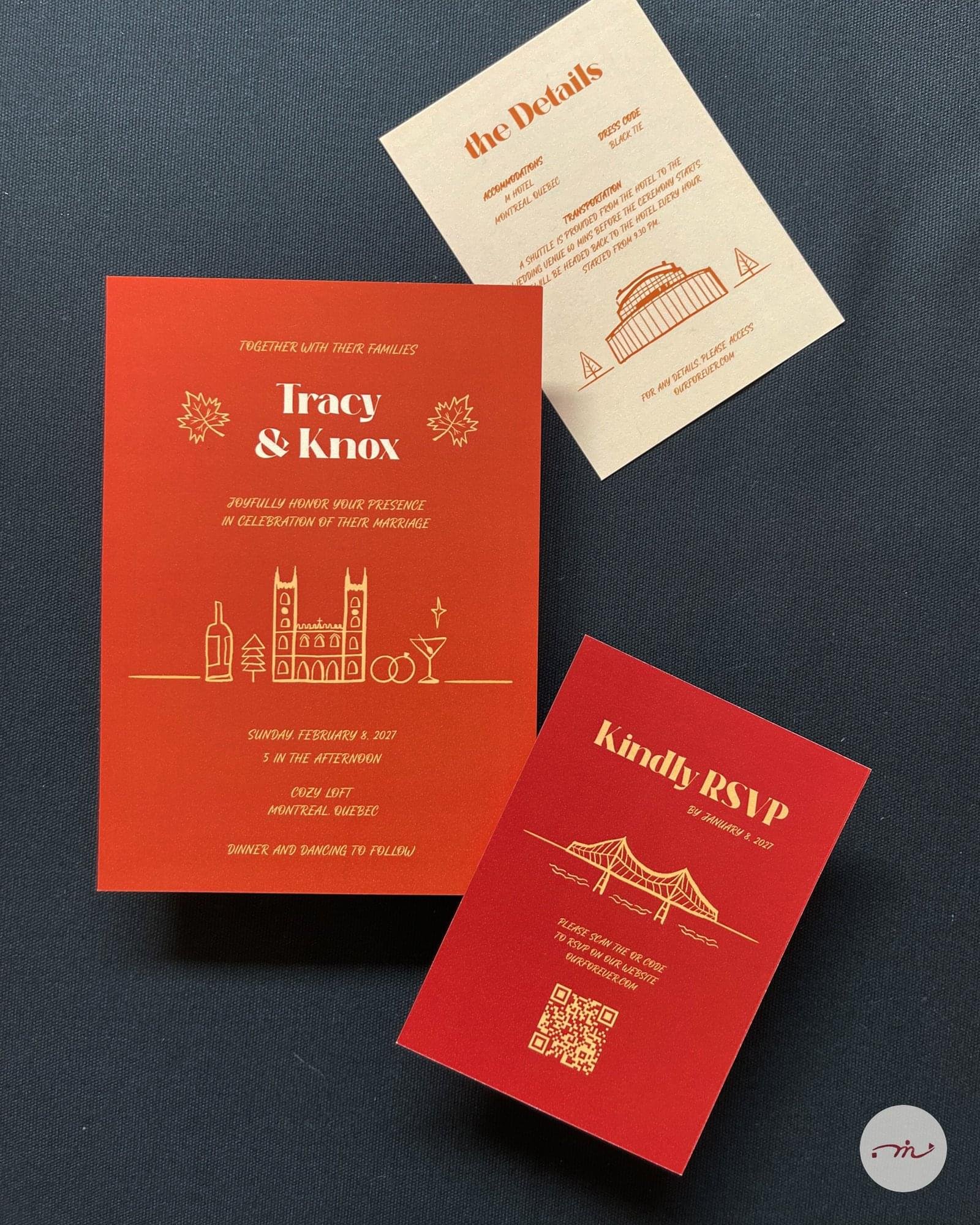 Quebec Wedding invitation suite