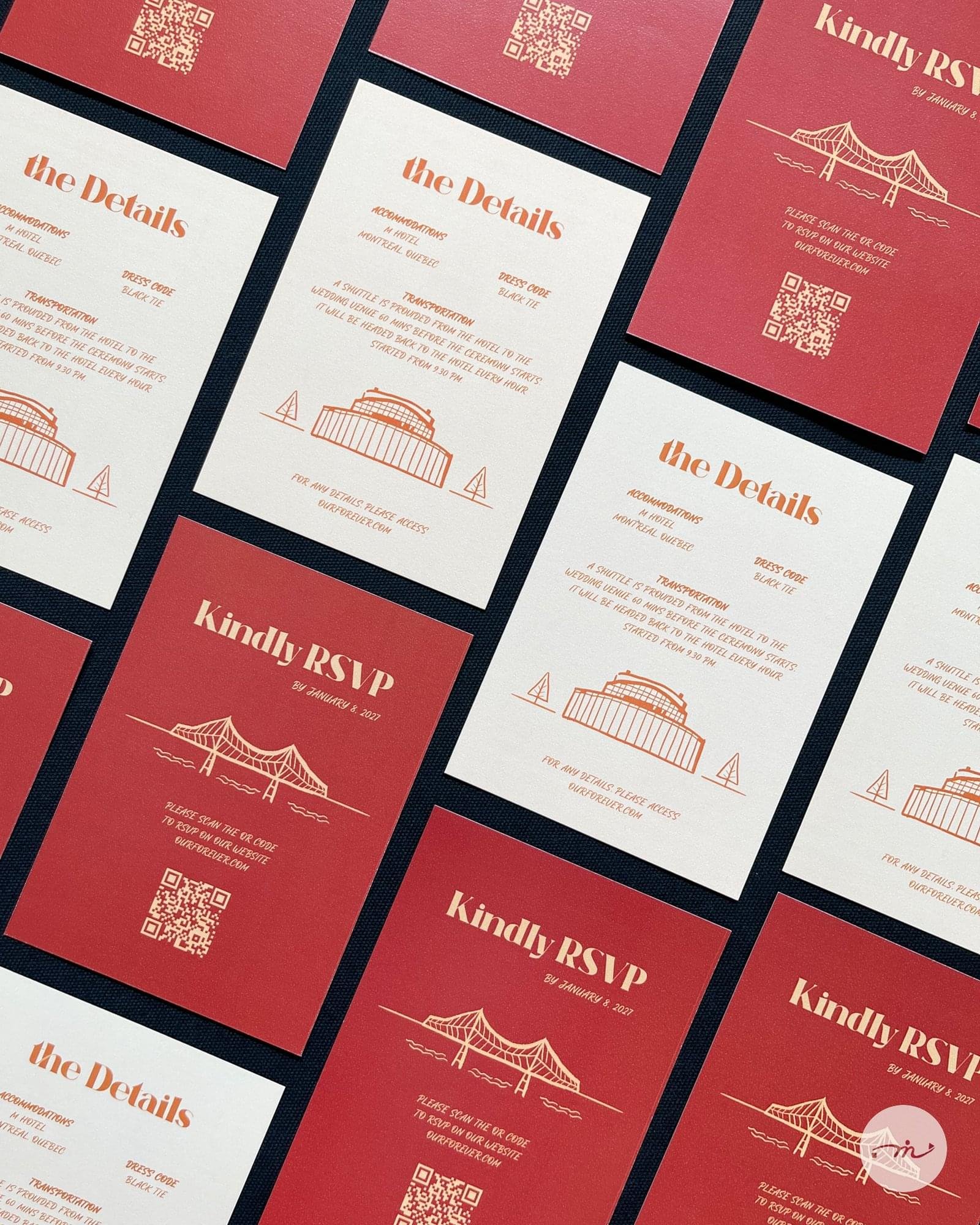 Wedding invitation Template - Hand drawn Montreal iconic attractions - Image 3